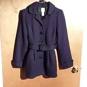 Purple and black peacoat